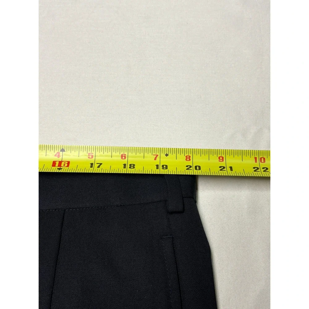 Brooks Brothers 1818 Madison Mens 40x28 Navy Black 100% Wool Pleated Dress Pants